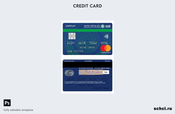 цифровая загрузка шаблон платиновой исламской карты Mastercard международного ба